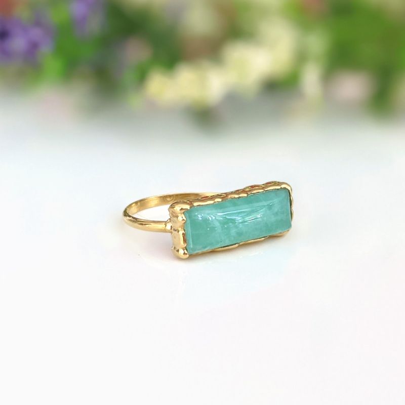 Bague barre Amazonite Or
