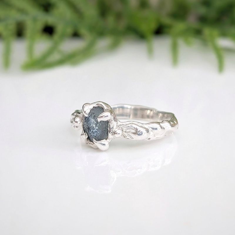Raw Montana Sapphire Silver ring
