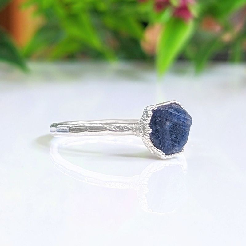 Raw Blue Sapphire ring