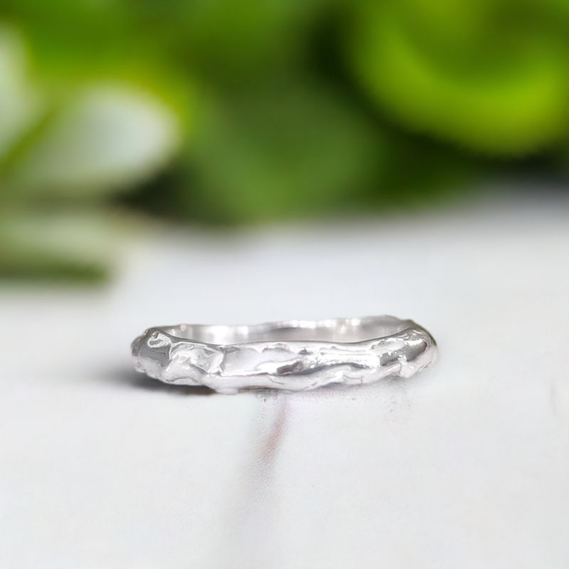Molten Silver wedding band