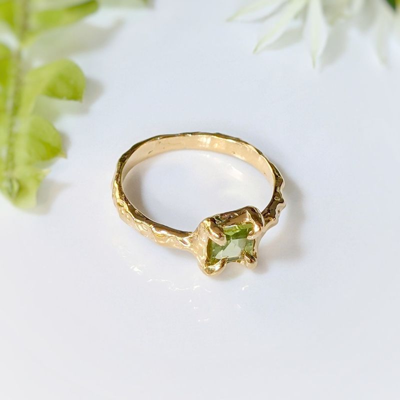 Solid Gold Peridot ring