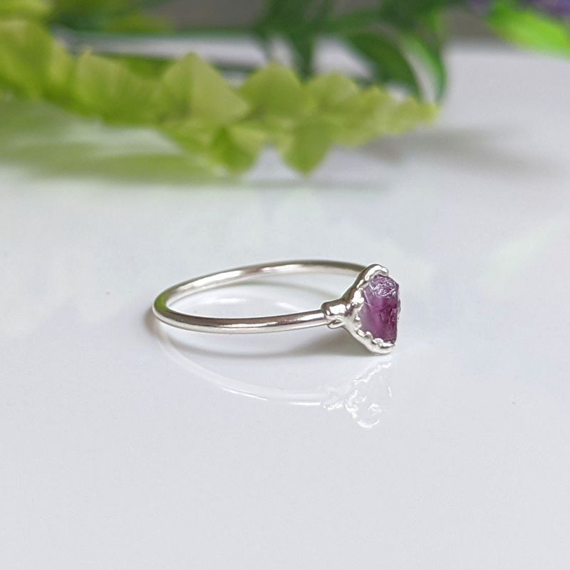 Bague en argent brut Alexandrite