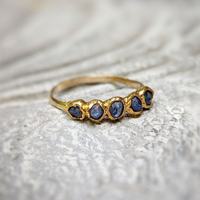 Raw Sapphire Multi-stone ring