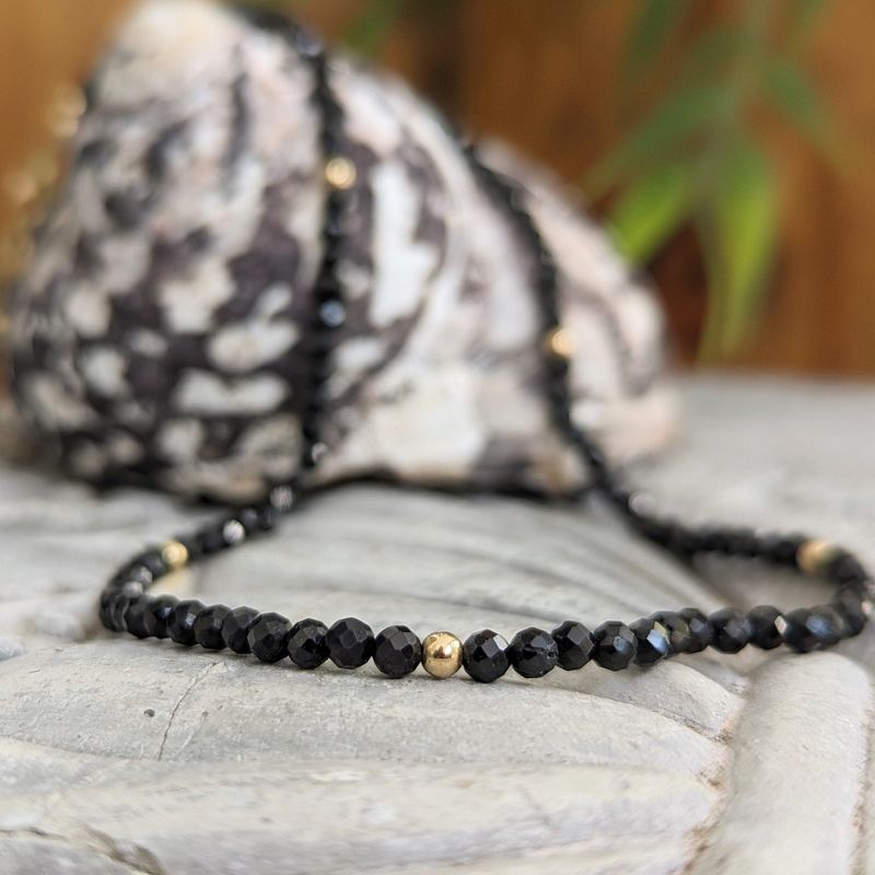 Black Spinel bead necklace