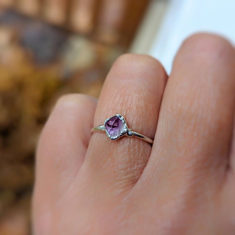 Bague en argent brut Alexandrite