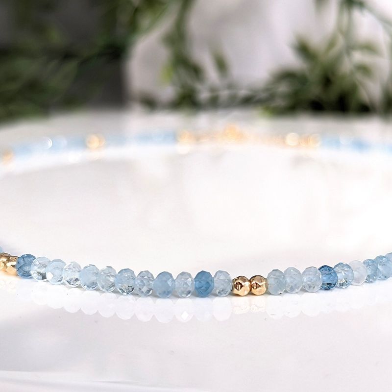 Aquamarine bead necklace