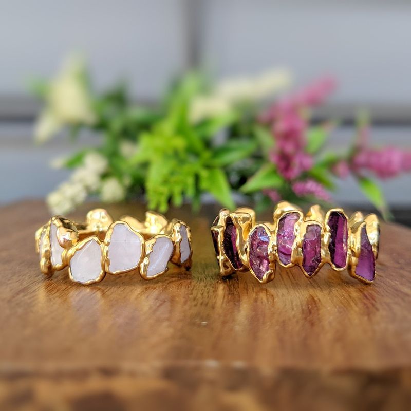 Bague Éternité Grenat Rhodolite en Or