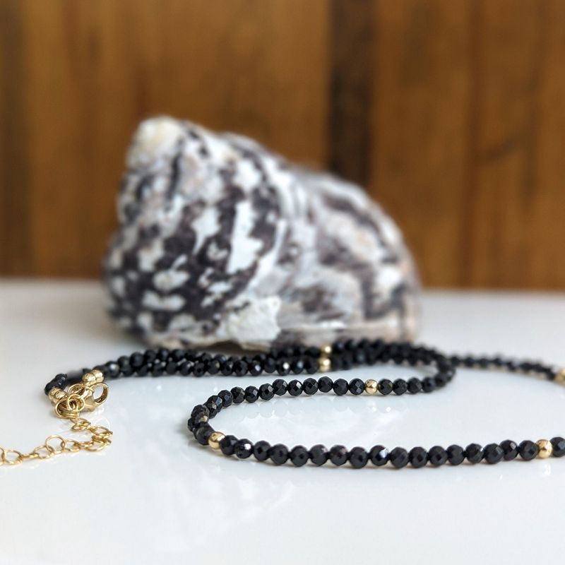 Black Spinel bead necklace