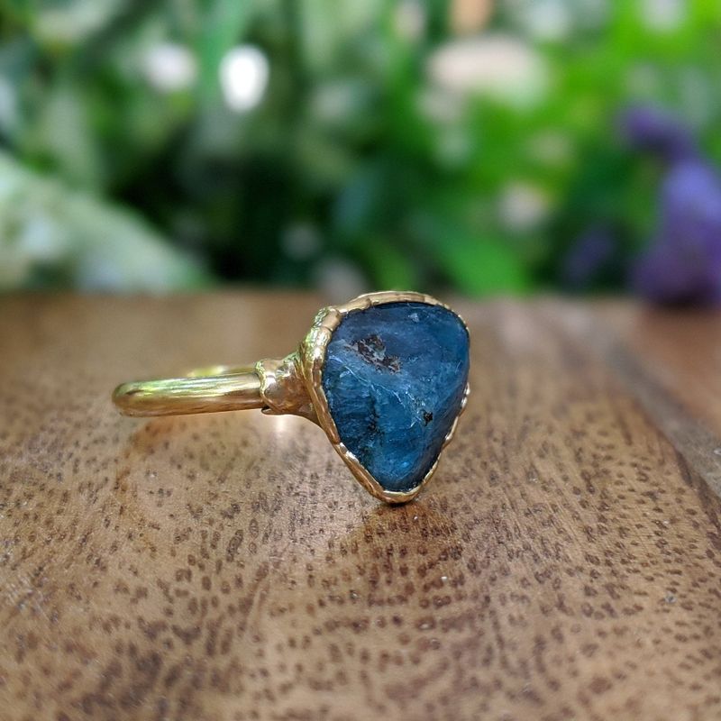 Bague Apatite bleue naturelle