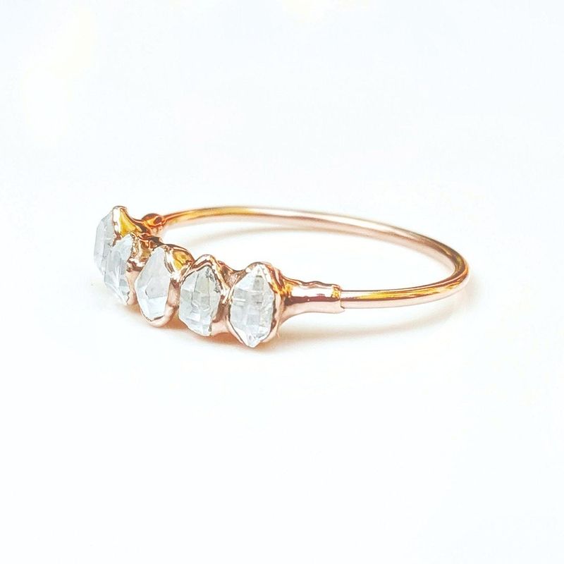 Bague éternité argent diamant Herkimer