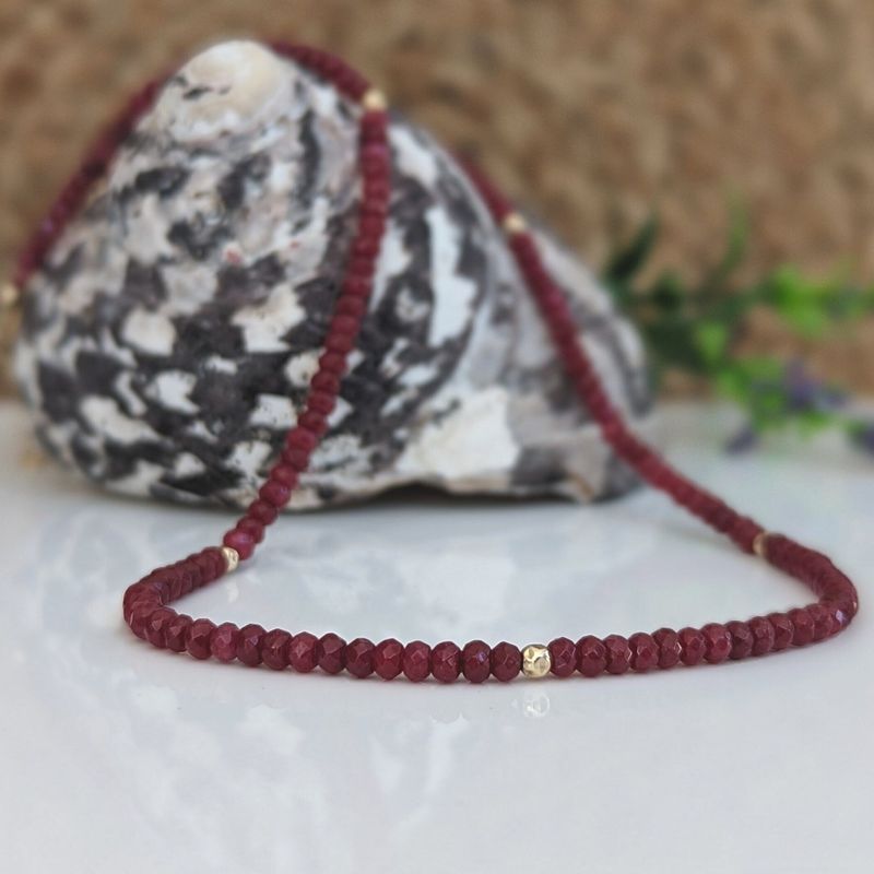 Ruby beaded necklace