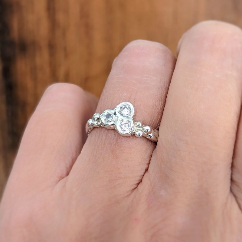 Silver CZ Cluster ring