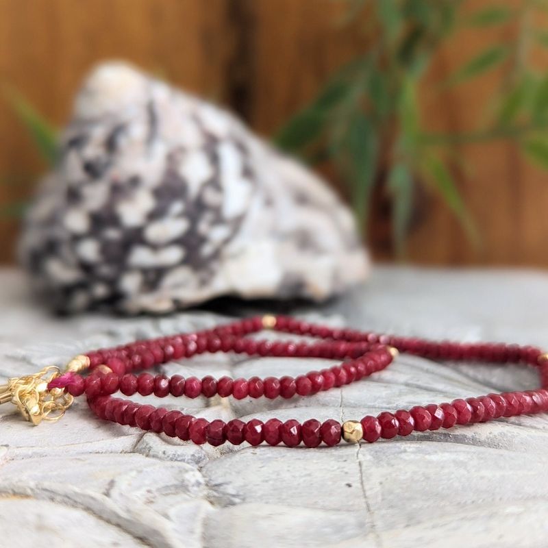 Ruby beaded necklace
