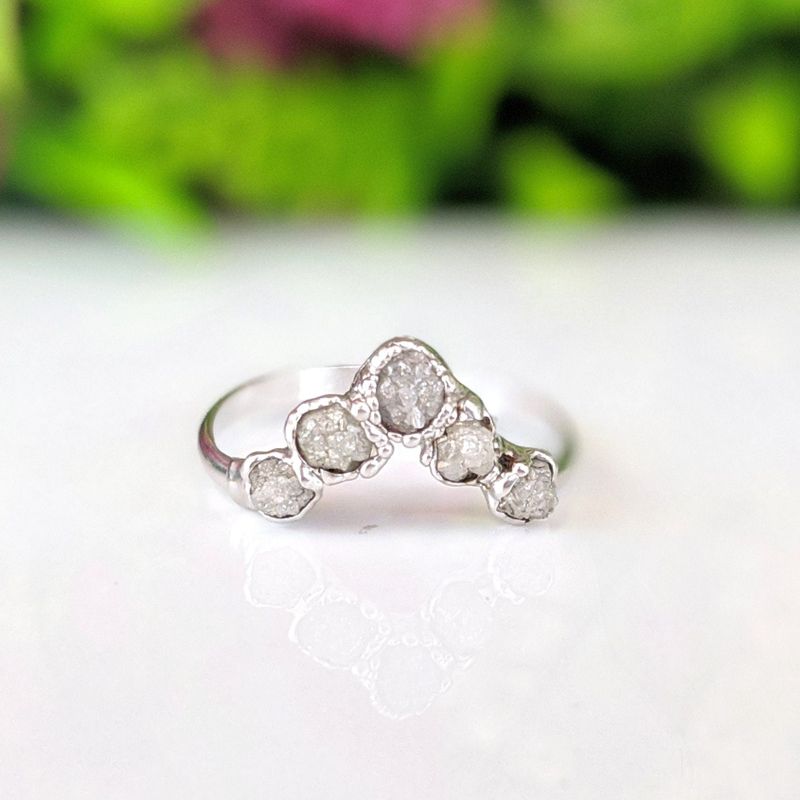 Bague Chevron Or diamant brut