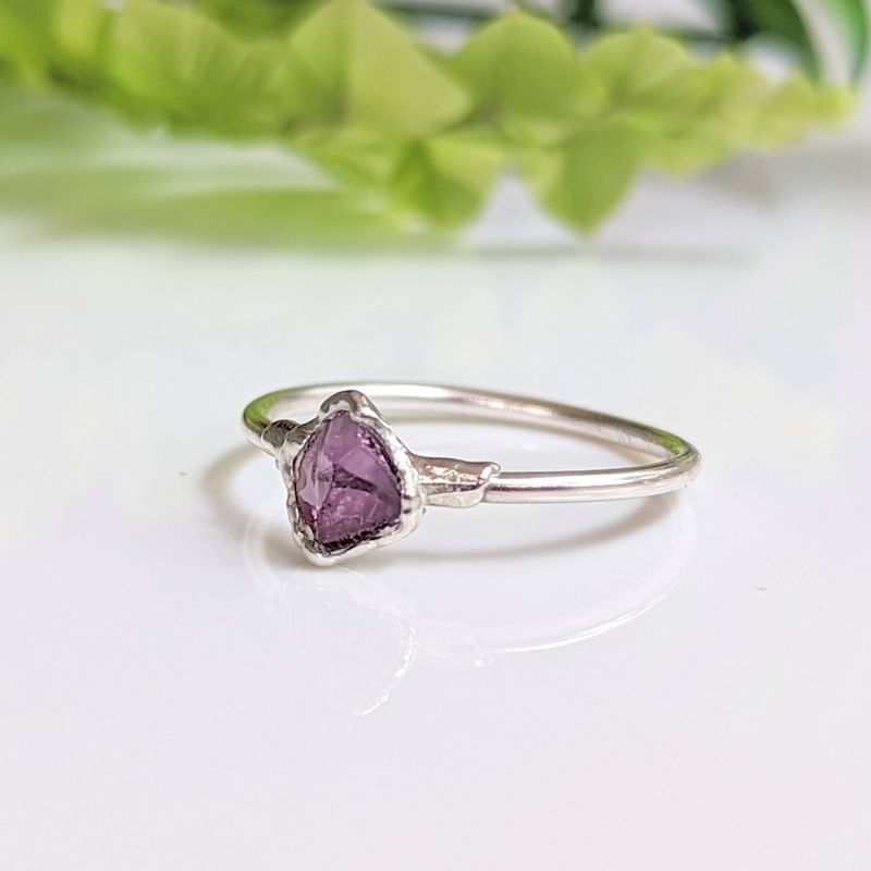 Bague en argent brut Alexandrite