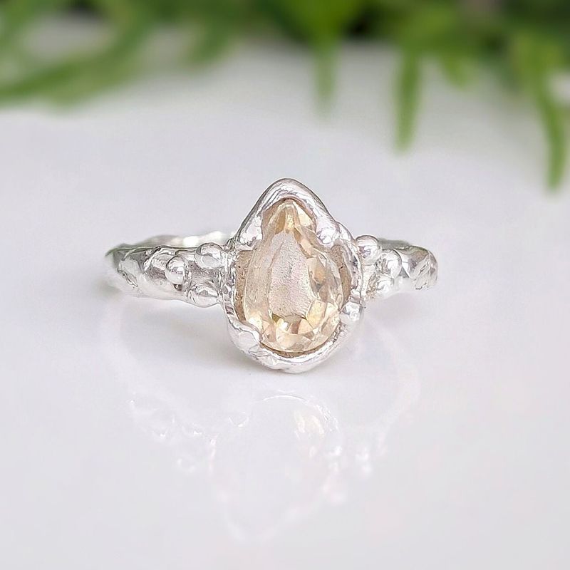 Natural Citrine Silver ring