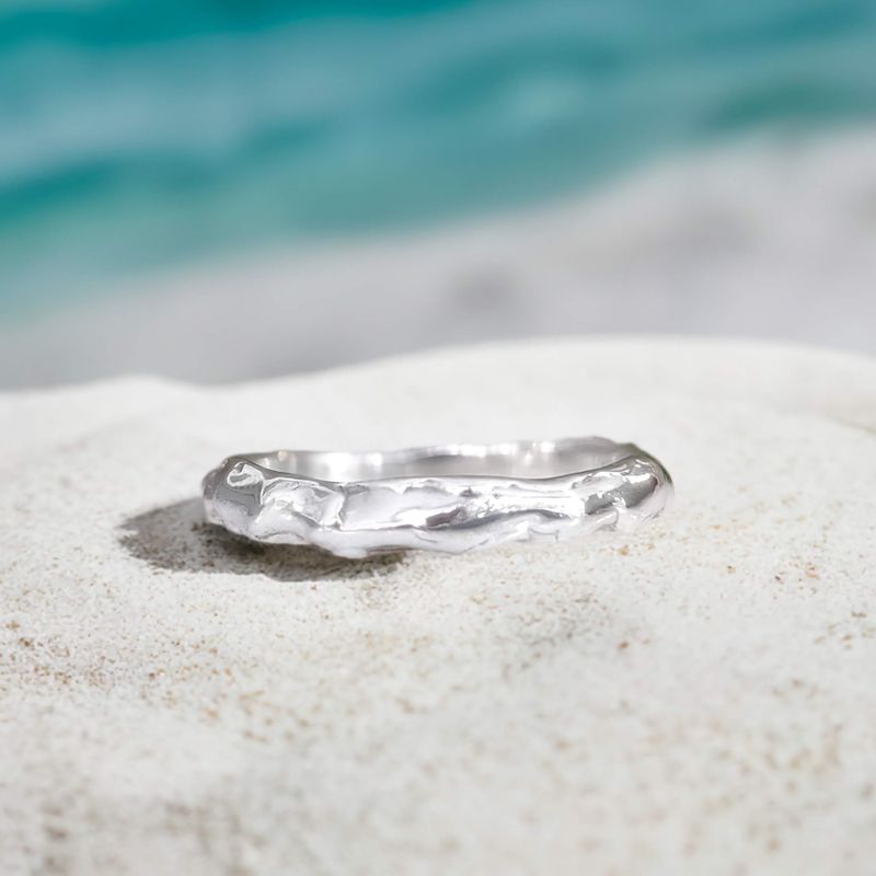Molten Silver wedding band