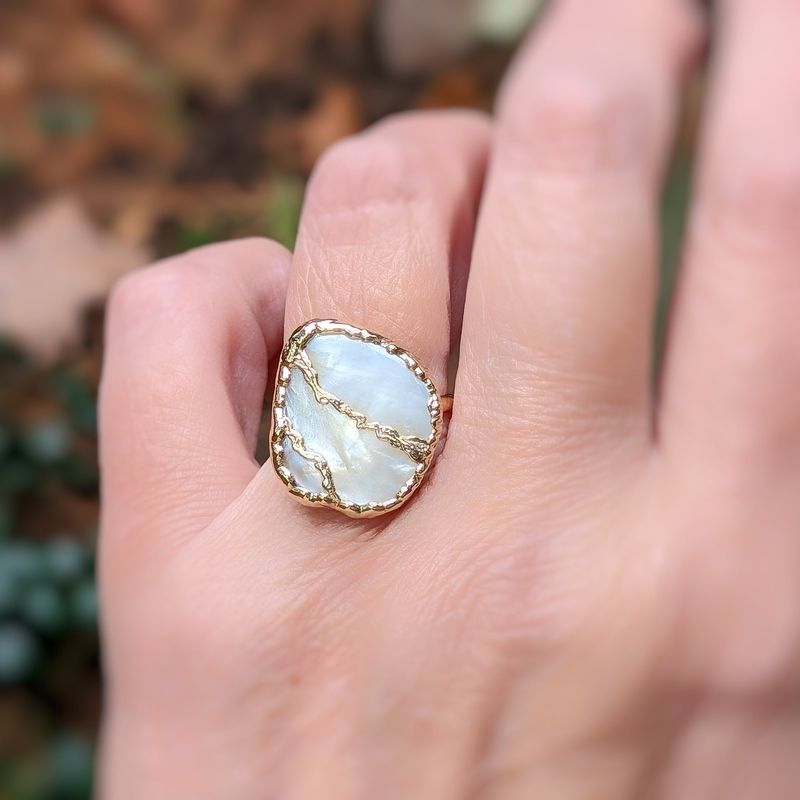 Mother of Pearl Kintsugi ring