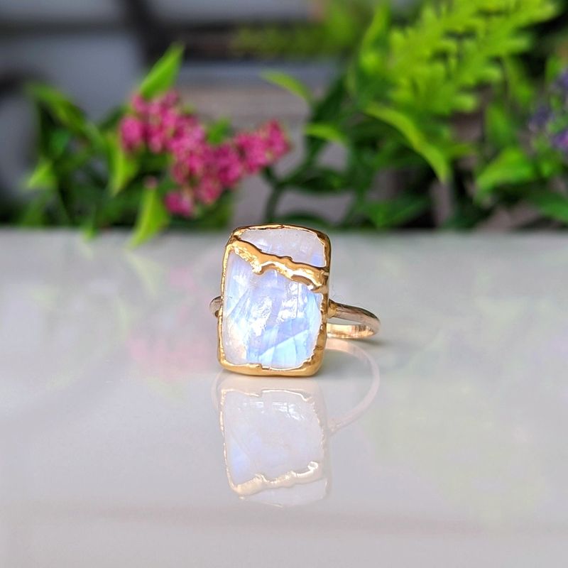 Moonstone Kintsugi ring