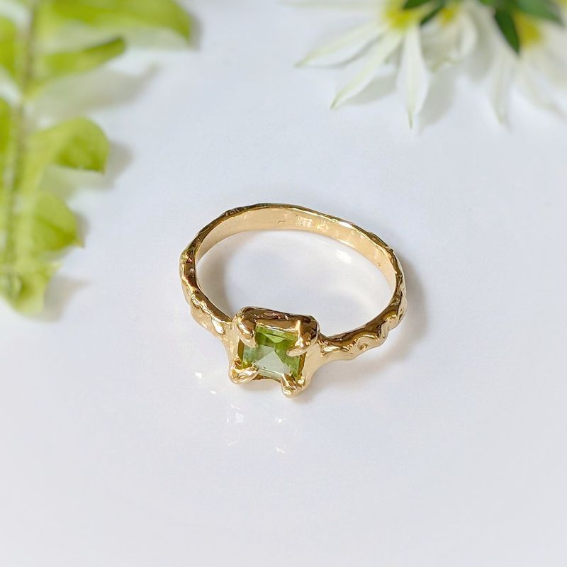 Solid Gold Peridot ring