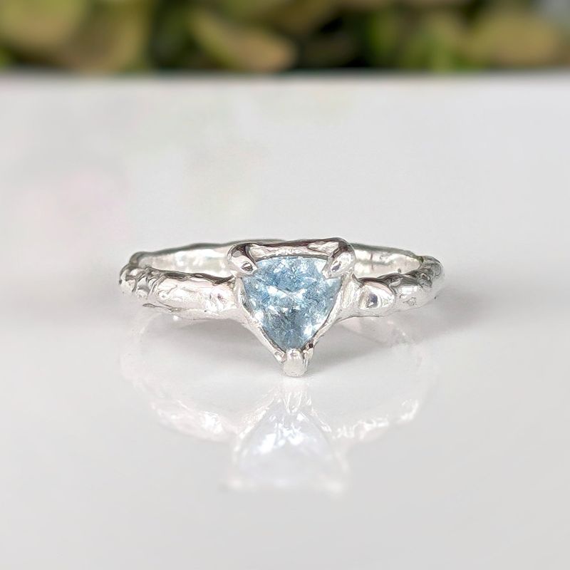 Solid Silver Aquamarine ring