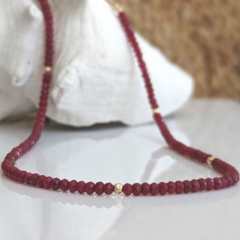 Ruby beaded necklace
