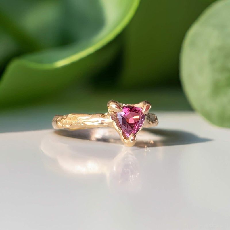 Natural Rubellite Tourmaline Silver ring