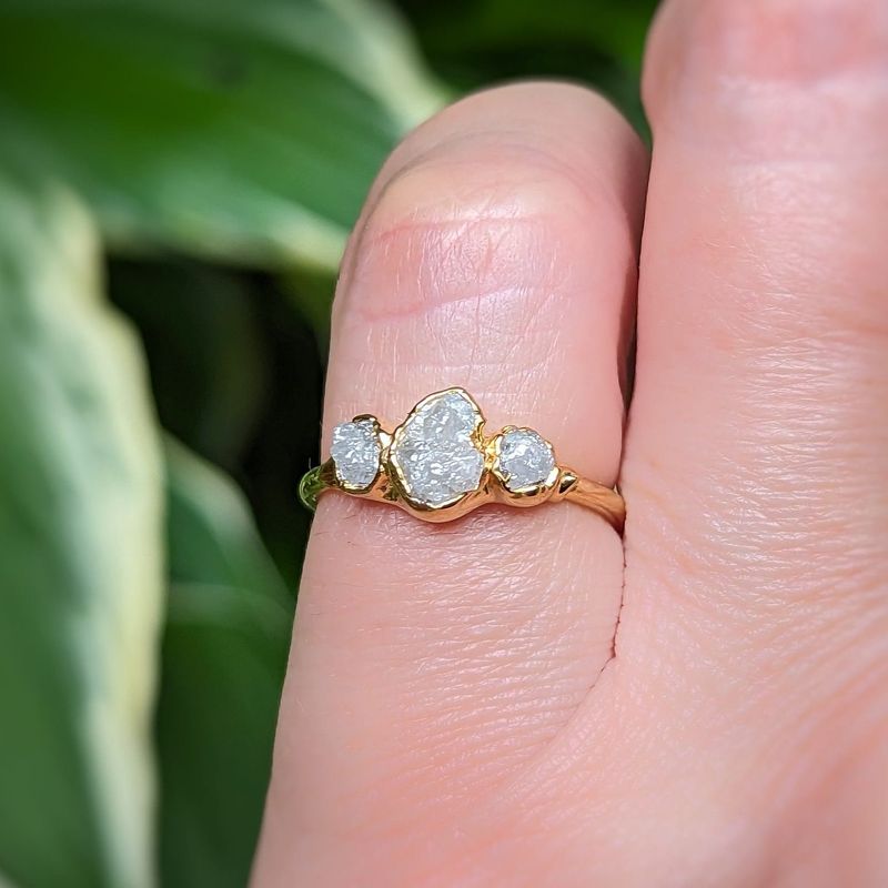 Raw multi Diamond Engagement Ring