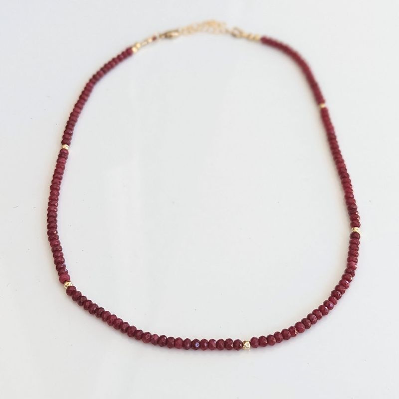 Ruby beaded necklace