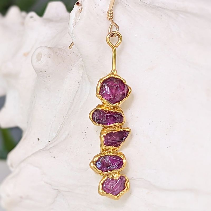 Rhodolite Garnet dangle earrings