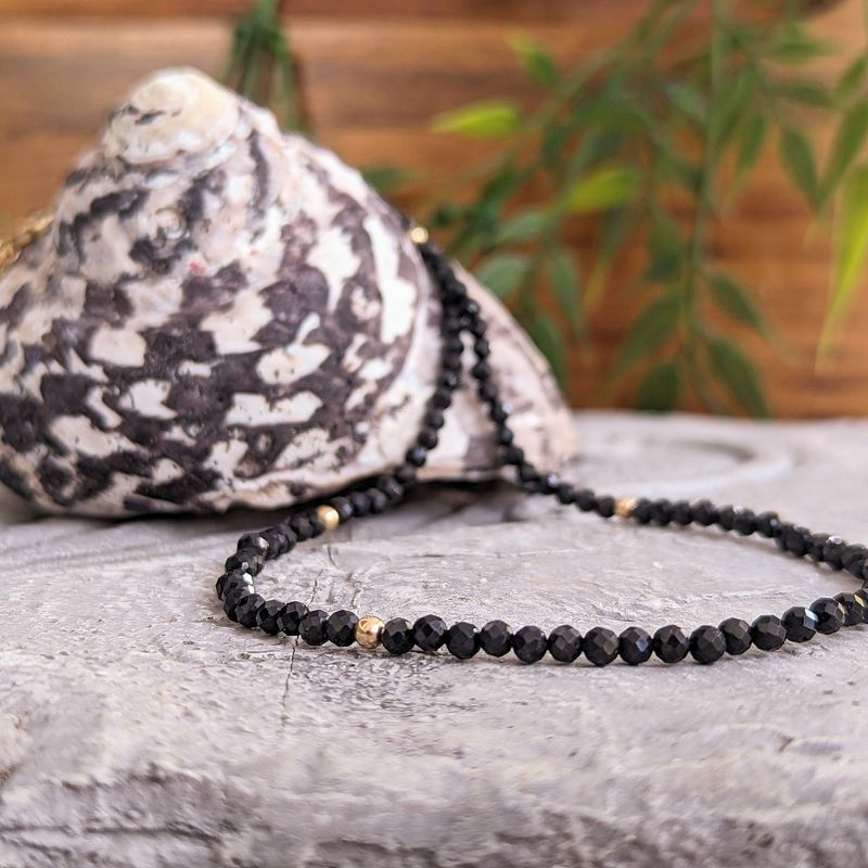 Black Spinel bead necklace