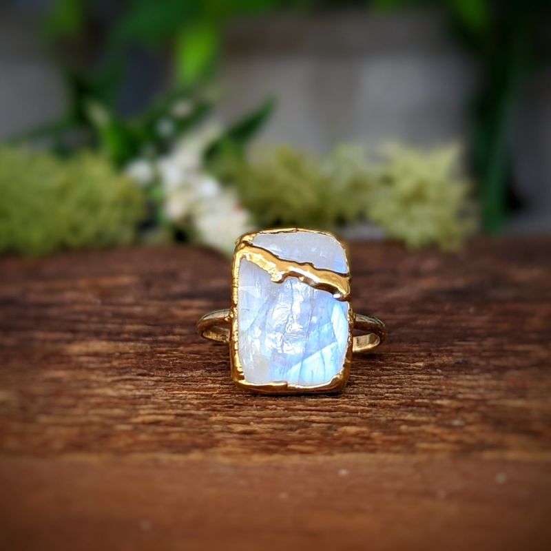 Moonstone Kintsugi ring