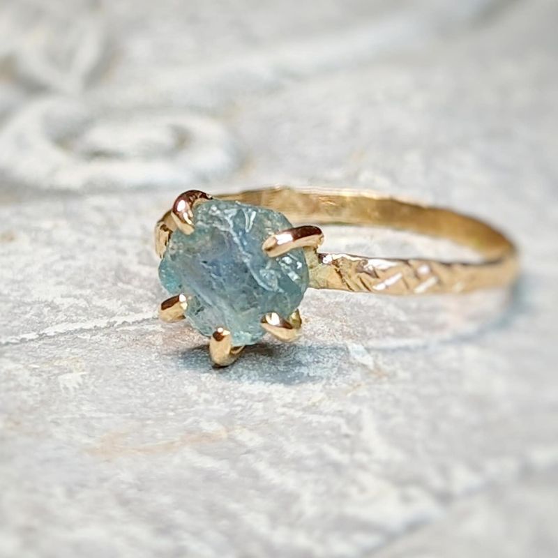 Raw Montana Sapphire ring
