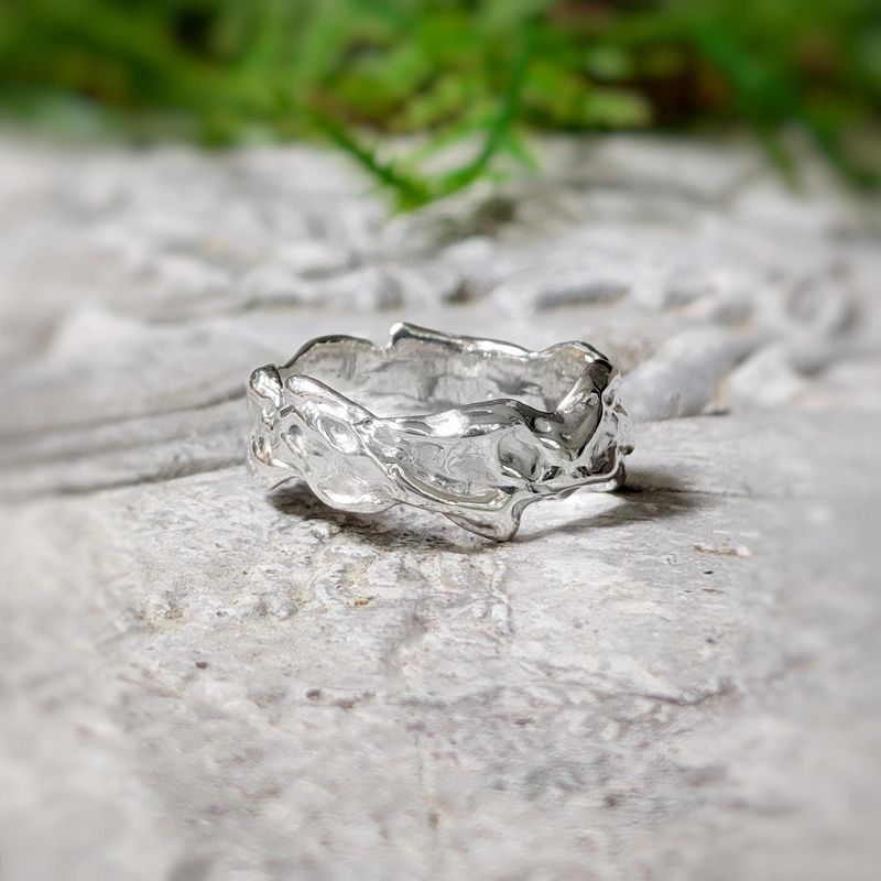 Sterling Silver Molten Textured ring