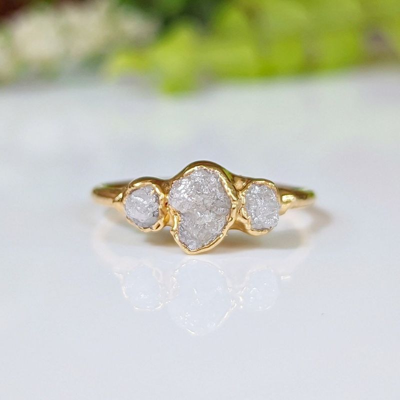 Raw multi Diamond Engagement Ring