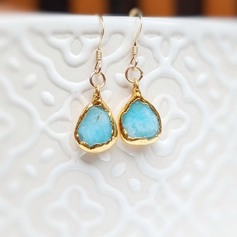 Bague barre Amazonite Or