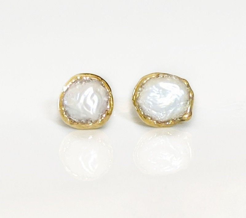 Boucles d'oreilles avec perles Keshi