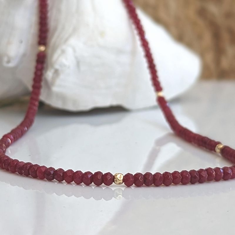 Ruby beaded necklace