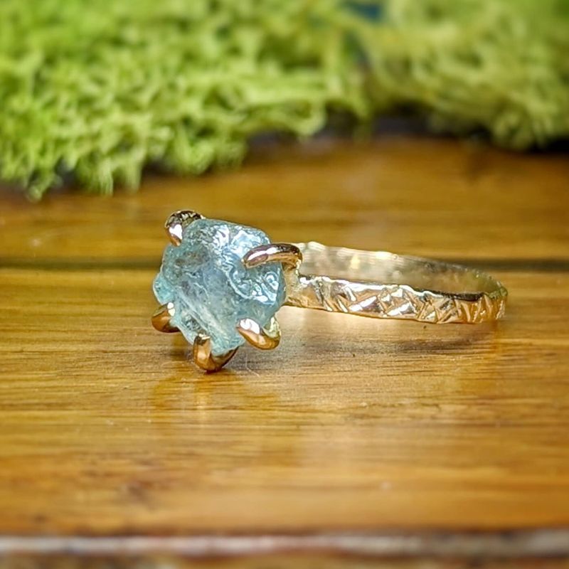 Raw Montana Sapphire ring