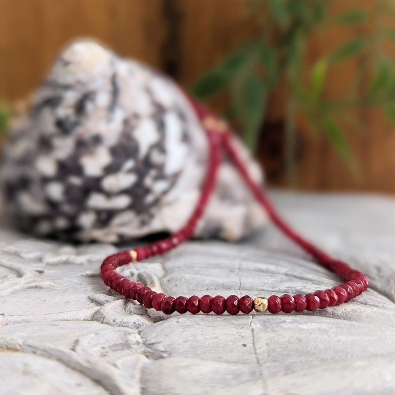 Ruby beaded necklace