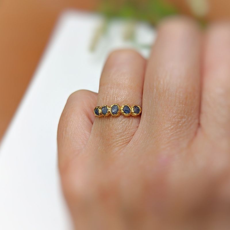 Raw Sapphire Multi-stone ring