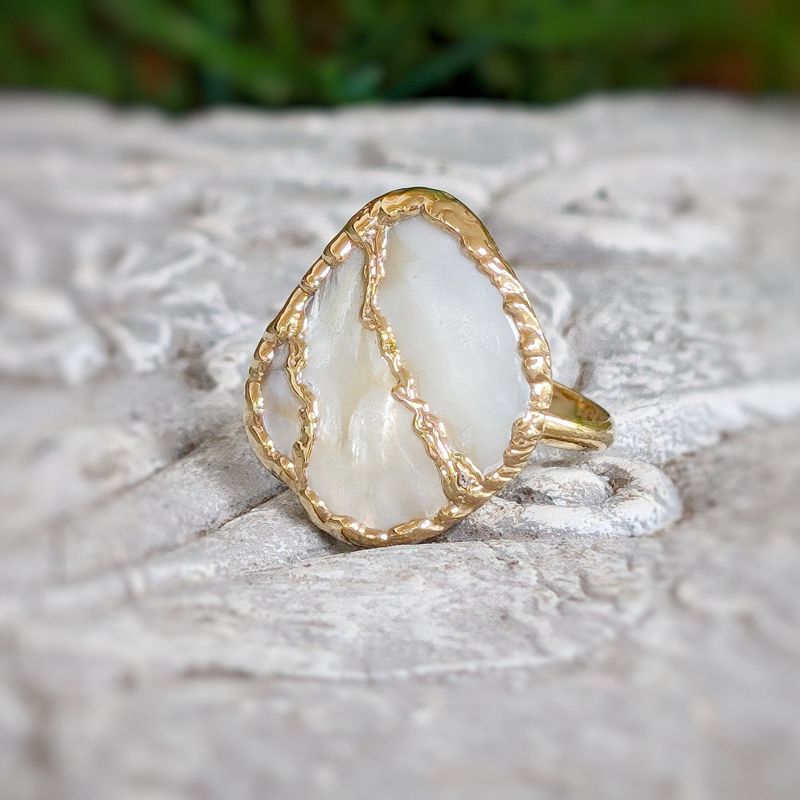 Mother of Pearl Kintsugi ring