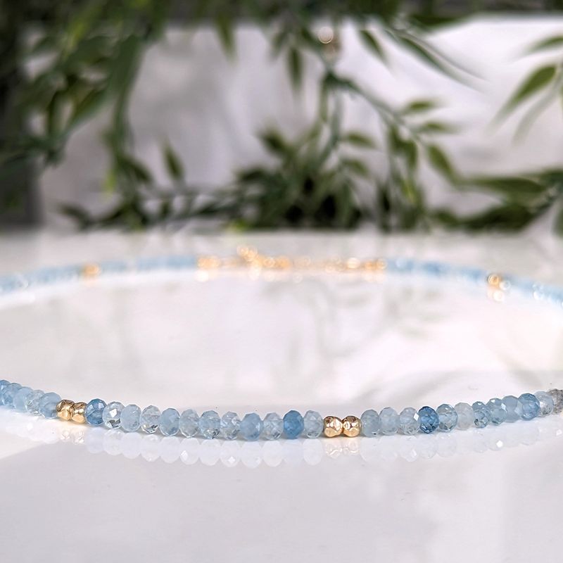 Aquamarine bead necklace