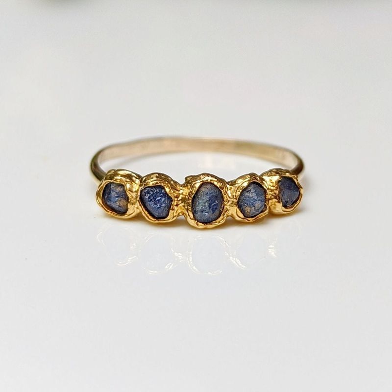 Raw Sapphire Multi-stone ring