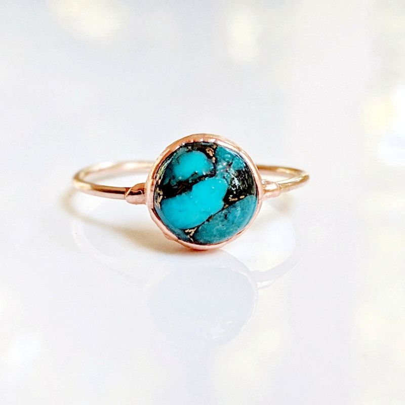 Bague Cuivre Turquoise Naturelle