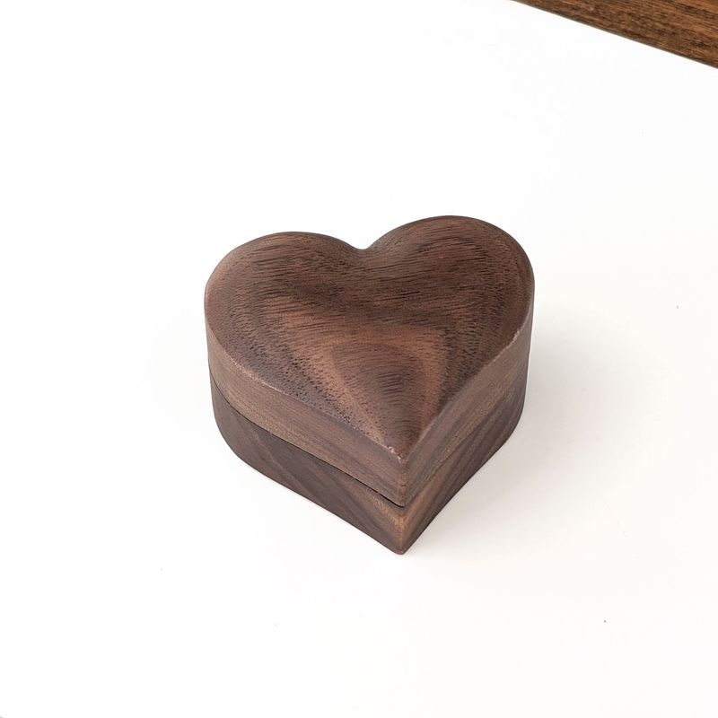 ADD-ON - Heart shape wooden ring gift box