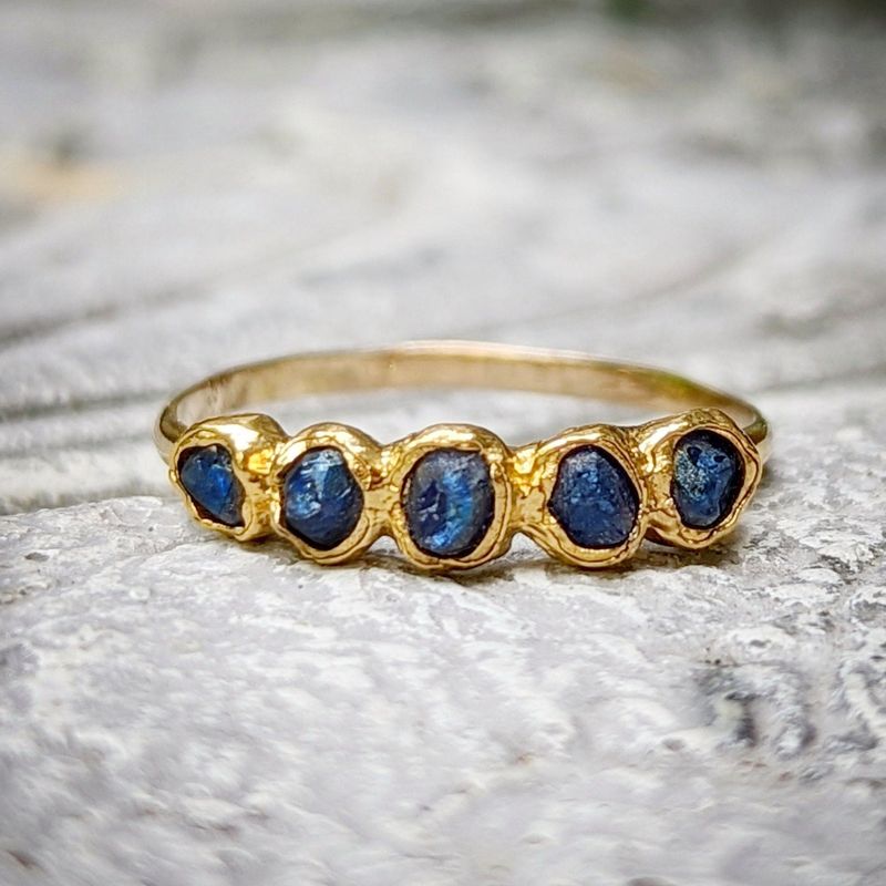 Raw Sapphire Multi-stone ring