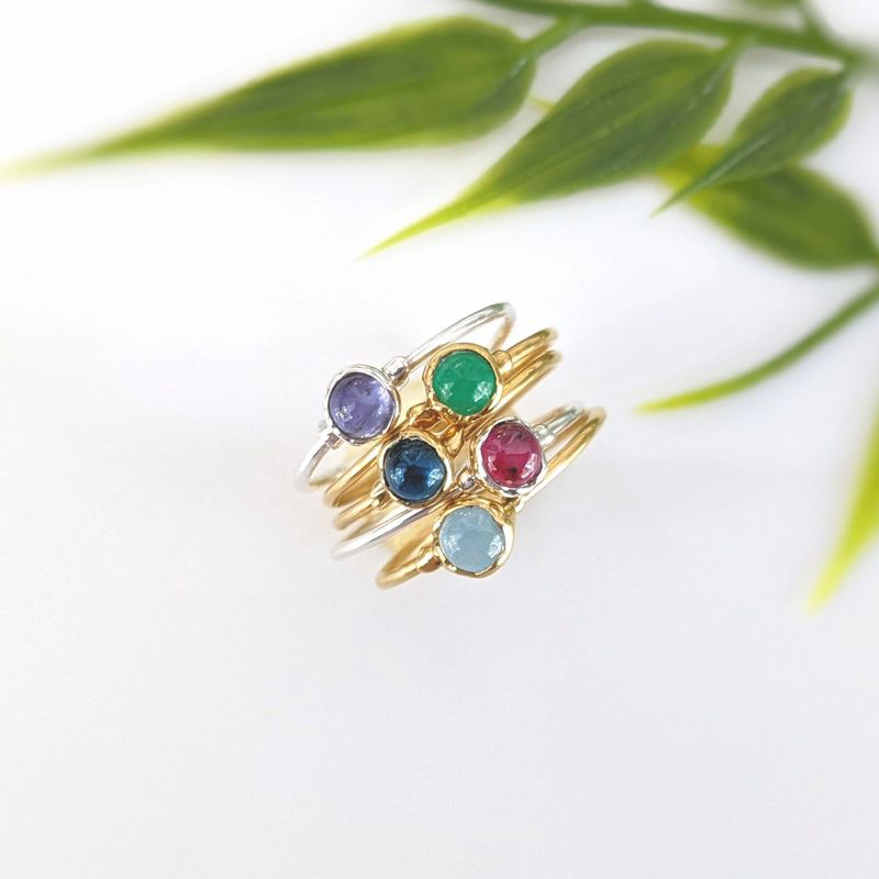 Bague superposable Dainty Blue Topaz