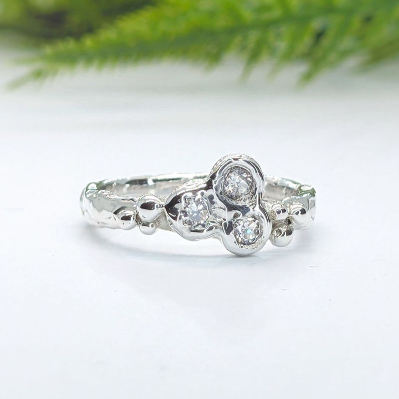 Silver CZ Cluster ring