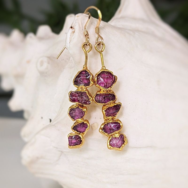 Rhodolite Garnet dangle earrings